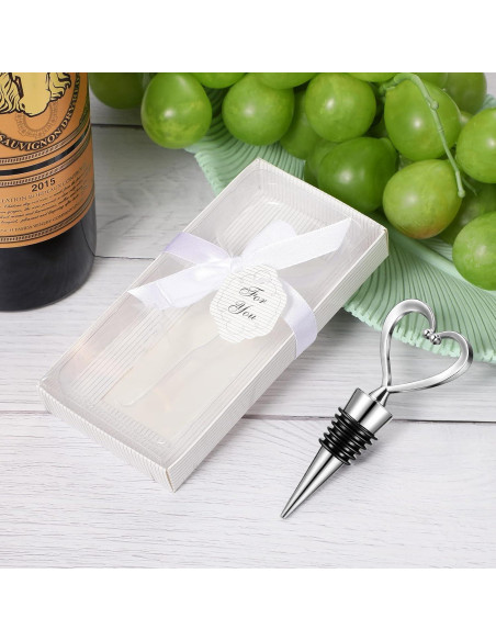 30 Tapones de Vino Corazón Plateado Ferraycle - Clásico
