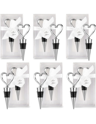 30 Tapones de Vino Corazón Plateado Ferraycle - Clásico