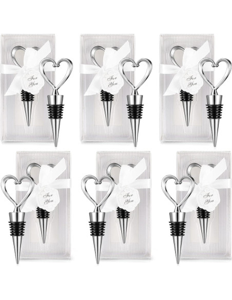 30 Tapones de Vino Corazón Plateado Ferraycle - Clásico