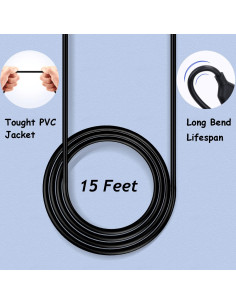 Cable de Extensión USB 2.0 Costyle 4.57m Negro Macho a Hembra 2