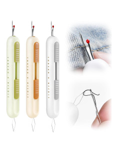 Descosedor y Enhebrador de Agujas 2 en 1 Zrpot - Beige y Verde