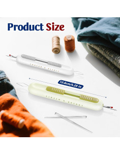 Descosedor y Enhebrador de Agujas 2 en 1 Zrpot - Beige y Verde 2