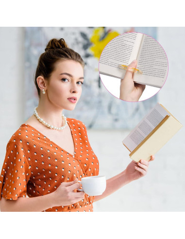 4 Soportes de Página de Libro de Resina con Flores Secas Pajean