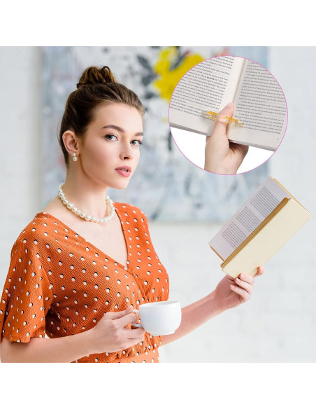 4 Soportes de Página de Libro de Resina con Flores Secas Pajean