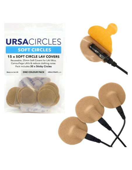 Círculos Suaves URSA para Micrófonos Lavalier - 15 Piezas Beige