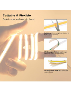 Tira de Luz LED USB GXILEE 1.83m 10W 3000K Regulable 2