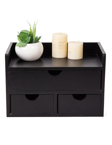 Organizador de escritorio de madera VERGOODR 3 niveles 3 cajones