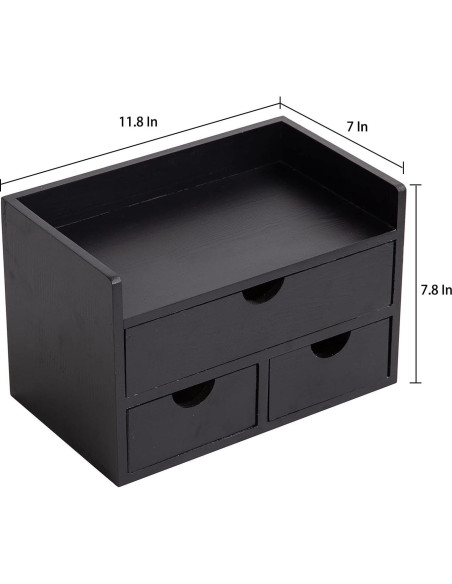 Organizador de escritorio de madera VERGOODR 3 niveles 3 cajones
