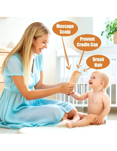 Juego de Cepillo y Peine de Madera WXA para Bebés 3 Piezas