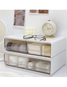 Organizador de Escritorio Zyners Blanco 3 Cajones Apilables 2