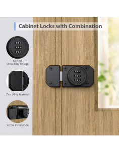 Cerradura de gabinete YogePote combinación 3 dígitos negra 2