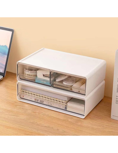 Organizador de Escritorio Zyners Blanco 3 Cajones Apilables