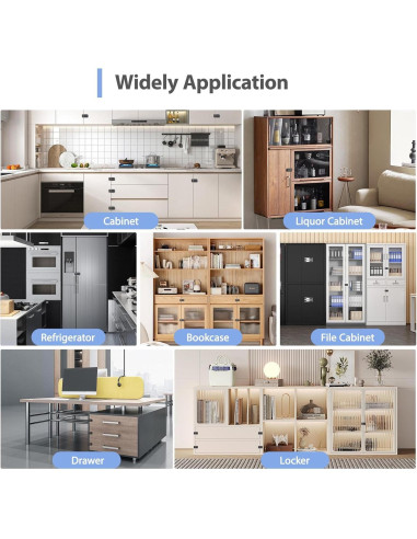 Cerradura de gabinete YogePote combinación 3 dígitos negra