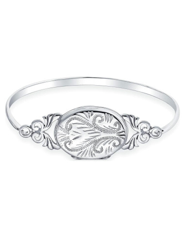 Brazalete de Medallón Vintage Personalizado Plata .925 17.78 cm