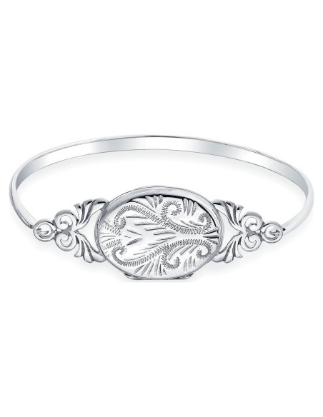 Brazalete de Medallón Vintage Personalizado Plata .925 17.78 cm Brazalete de Medallón Vintage Personalizado Plata .925 17.78 cm