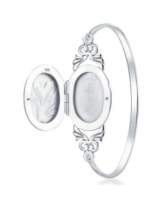 Brazalete de Medallón Vintage Personalizado Plata .925 17.78 cm 2