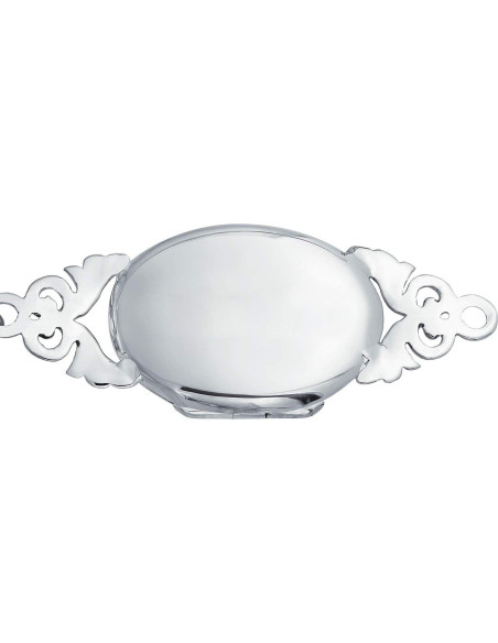 Brazalete de Medallón Vintage Personalizado Plata .925 17.78 cm Brazalete de Medallón Vintage Personalizado Plata .925 17.78 cm