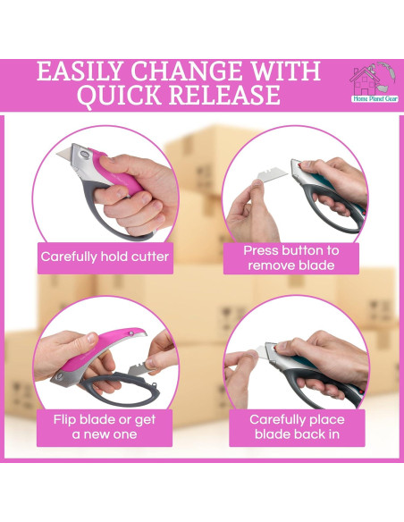 Cortador de Cajas Rosa Home Planet Gear - Paquete de 2 Cortador de Cajas Rosa Home Planet Gear - Paquete de 2