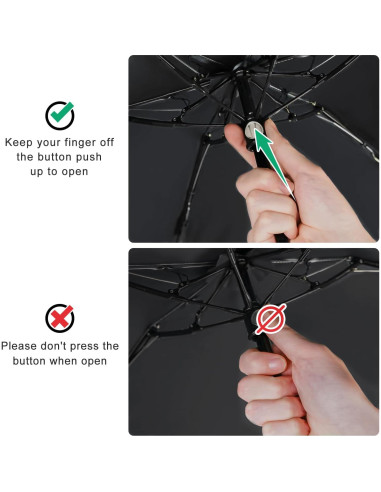 Mini Paraguas de Viaje ECOBRELLA Negro UPF 50+ Compacto