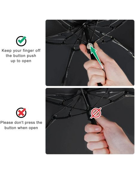 Mini Paraguas de Viaje ECOBRELLA Negro UPF 50+ Compacto Mini Paraguas de Viaje ECOBRELLA Negro UPF 50+ Compacto