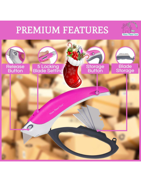 Cortador de Cajas Rosa Home Planet Gear - Paquete de 2 Cortador de Cajas Rosa Home Planet Gear - Paquete de 2