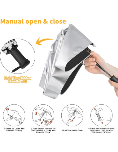 Mini Paraguas de Viaje ECOBRELLA Negro UPF 50+ Compacto