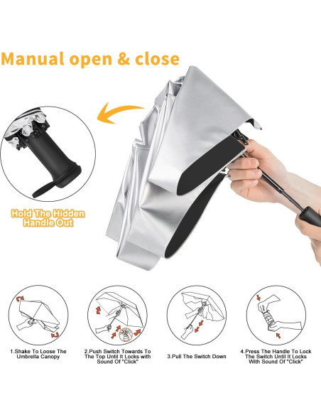 Mini Paraguas de Viaje ECOBRELLA Negro UPF 50+ Compacto Mini Paraguas de Viaje ECOBRELLA Negro UPF 50+ Compacto