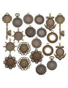 Bandejas de Pendientes Aylifu 20 Piezas Bronce Antiguo