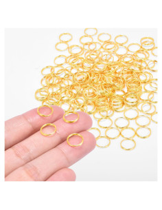 100 Anillos Abiertos Mini CooBigo 10mm Dorados para Manualidades