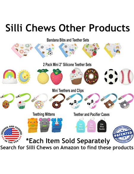 Chupete de Dentición Silli Chews Teléfono Celular Negro 8.89cm Chupete de Dentición Silli Chews Teléfono Celular Negro 8.89cm