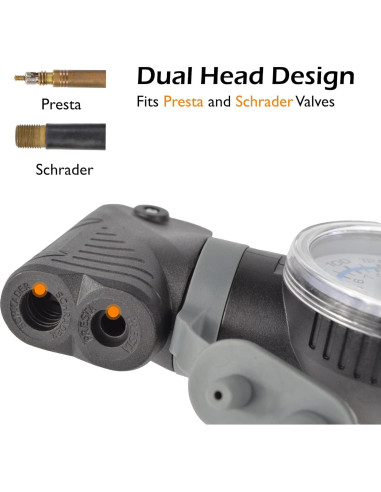 Bomba de Bicicleta Mini Lumintrail con Manómetro y Aguja