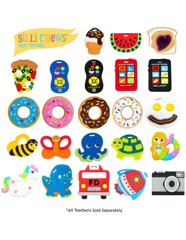 Chupete de Dentición Silli Chews Teléfono Celular Negro 8.89cm