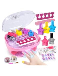 Kit de Esmalte de Uñas Shemira Rosa con Secador para Niñas