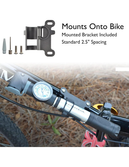 Bomba de Bicicleta Mini Lumintrail con Manómetro y Aguja