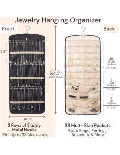 Soporte para Collares Boxy Concepts - Organizador de Joyería 26.7x3.8cm - Paquete de 2 2