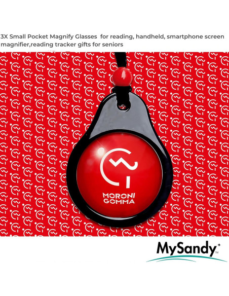 Lupa Portátil 3X MYSANDY con Correa de Cuero - Negro