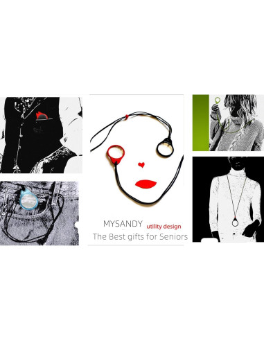 Lupa Portátil 3X MYSANDY con Correa de Cuero - Negro