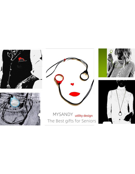 Lupa Portátil 3X MYSANDY con Correa de Cuero - Negro