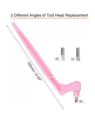 Cuchilla Rotativa para Manualidades uxcell Rosa 360 15-30-45
