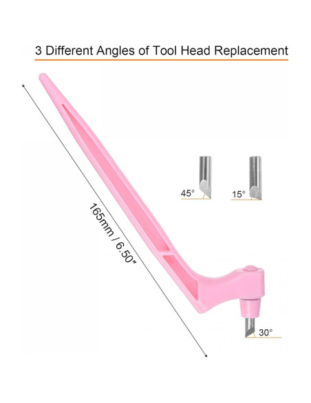 Cuchilla Rotativa para Manualidades uxcell Rosa 360 15-30-45