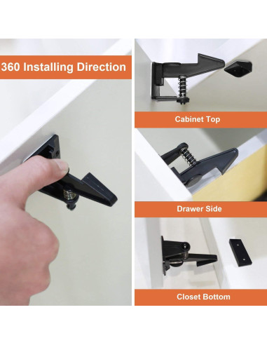 Cerraduras de Gabinete OKEFAN para Seguridad Infantil - 12 Piezas