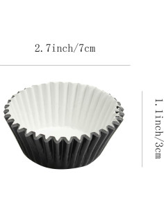 Forros para Cupcakes Negros MEETINGU 100 Pcs Aluminio 7 cm 2