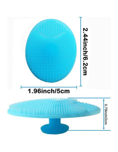 Cepillo de Baño para Bebé Azul - Masajeador de Silicona 3 Piezas 2