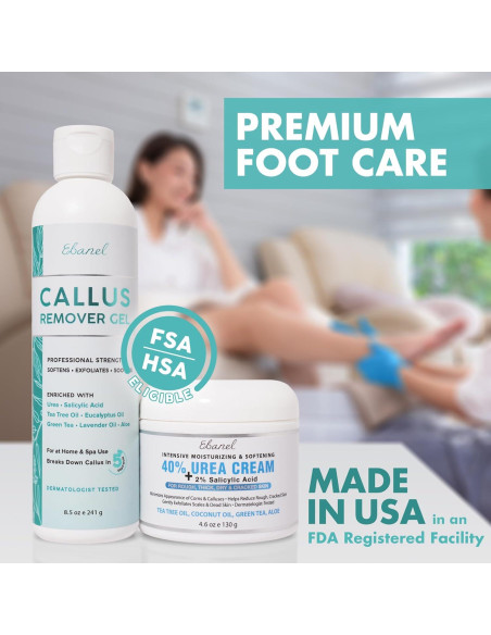 Conjunto Removedor de Callos Ebanel + Crema Urea 40% 100g