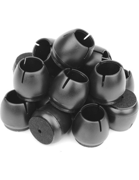 Protectores de Suelo Anwenk para Patas de Silla 25-29 mm Negro 16 Pzas