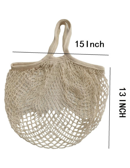 3 Bolsas de Compras Reutilizables de Algodón Ecológicas Beige 3 Bolsas de Compras Reutilizables de Algodón Ecológicas Beige