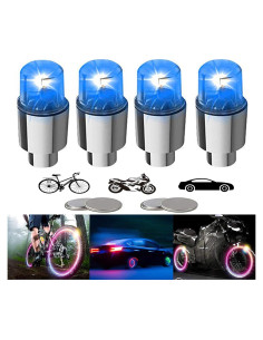 4 Luces LED para Válvulas de Neumático YUERWOVER Azul
