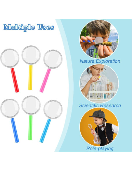 Lentes de Aumento Plásticos Aodaer 3X 12 Paquete Coloridos