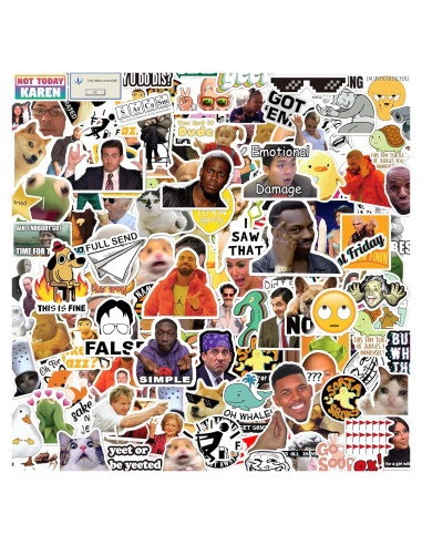 Paquete de 306 Pegatinas de Meme Divertidas Puraesla - Vinilo Impermeable