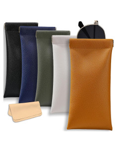 Estuche de Gafas de Cuero Crastilior - 5 Piezas, Compacto